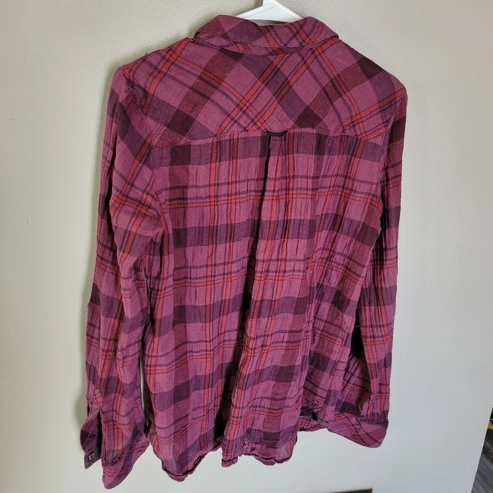🌀 Kut From The Kloth Flannel Snap Button Down. Purple pink. Very soft! - Picture 2 of 4